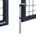 vidaXL Maschen-Gartentor verzinkter Stahl 300 x 75 cm Grau