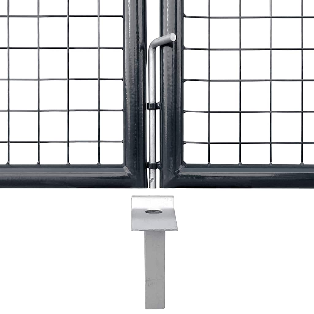 vidaXL Maschen-Gartentor verzinkter Stahl 300 x 75 cm Grau
