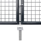 vidaXL Maschen-Gartentor verzinkter Stahl 300 x 75 cm Grau