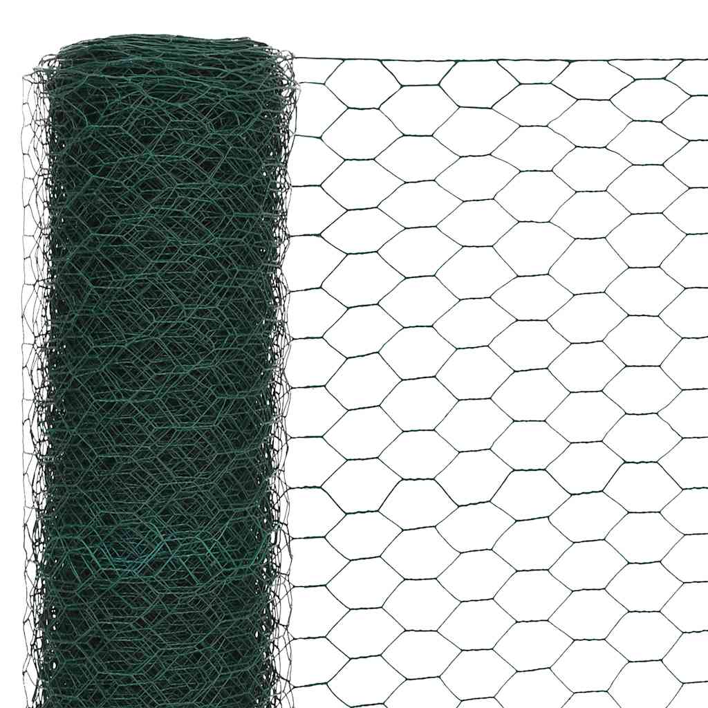 vidaXL Drahtzaun Stahl mit PVC-Beschichtung 25x1,2 m Grün