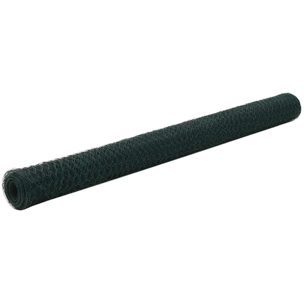 vidaXL Drahtzaun Stahl mit PVC-Beschichtung 25x1,2 m Grün