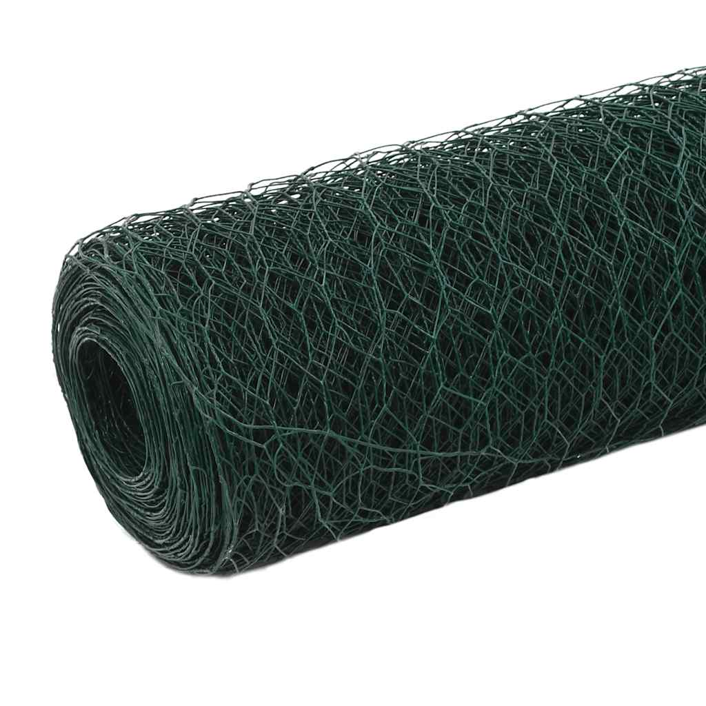 vidaXL Drahtzaun Stahl mit PVC-Beschichtung 25x1,2 m Grün