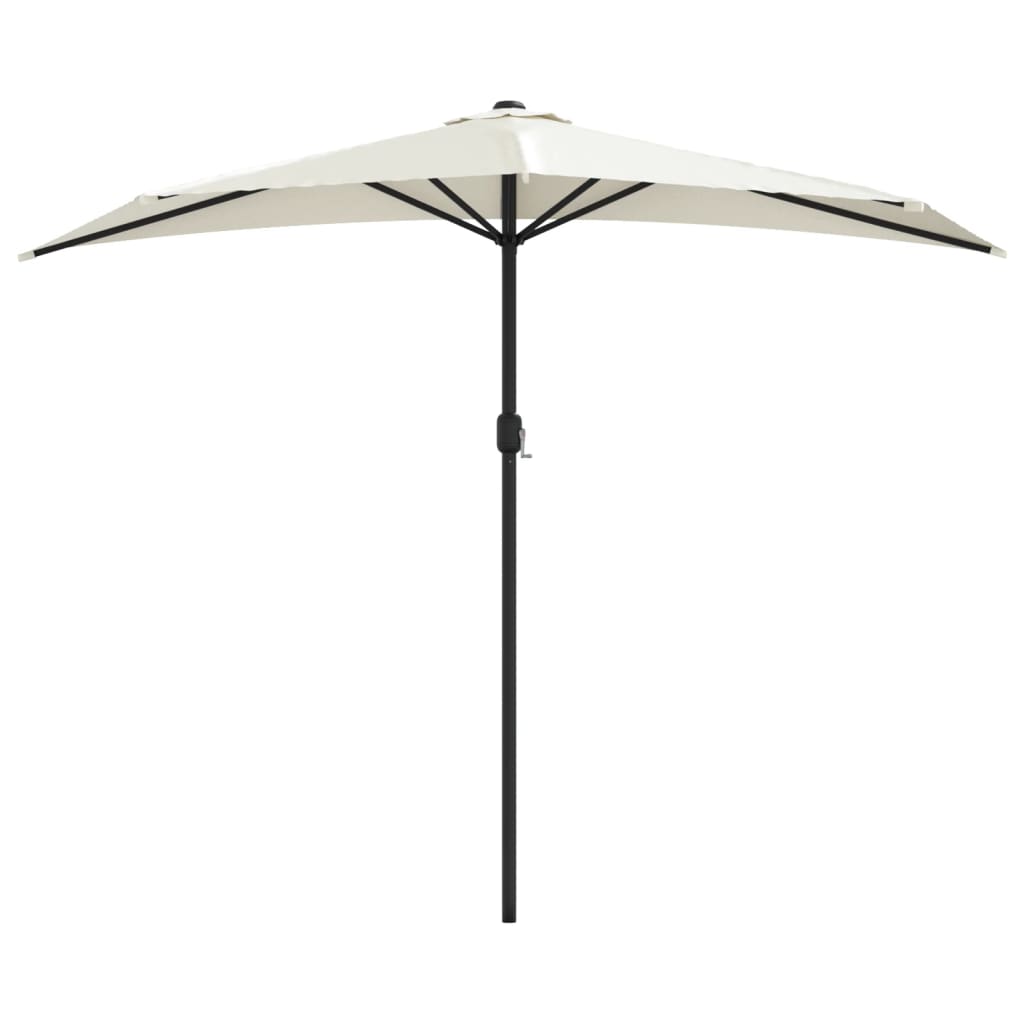 vidaXL Balkon-Sonnenschirm mit Alu-Mast Sandfarben 270x144 cm Halbrund
