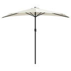vidaXL Balkon-Sonnenschirm mit Alu-Mast Sandfarben 270x144 cm Halbrund