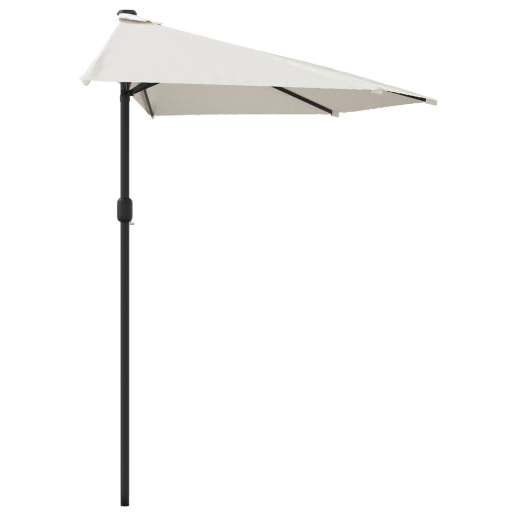 vidaXL Balkon-Sonnenschirm mit Alu-Mast Sandfarben 270x144 cm Halbrund