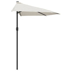 vidaXL Balkon-Sonnenschirm mit Alu-Mast Sandfarben 270x144 cm Halbrund