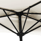 vidaXL Balkon-Sonnenschirm mit Alu-Mast Sandfarben 270x144 cm Halbrund