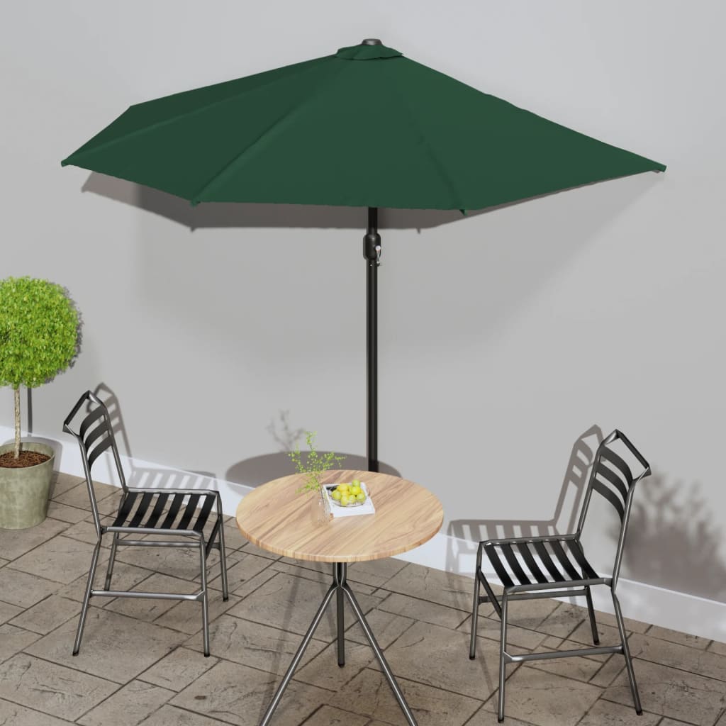 vidaXL Balkon-Sonnenschirm mit Alu-Mast Sandfarben 270x144 cm Halbrund