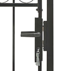 vidaXL Gartentor ASSEN mit Bogenabschluss Stahl 102 x 150 cm Schwarz