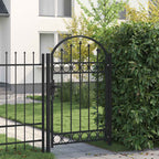 vidaXL Gartentor ASSEN mit Bogenabschluss Stahl 102 x 150 cm Schwarz