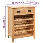 vidaXL Weinschrank 72x32x90 cm Massivholz Eiche