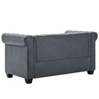 vidaXL Chesterfield-Sofa 2-Sitzer Kunstwildleder Grau