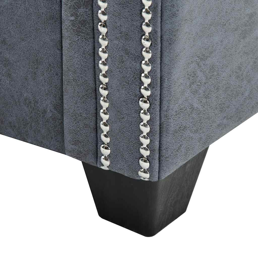 vidaXL Chesterfield-Sofa 2-Sitzer Kunstwildleder Grau