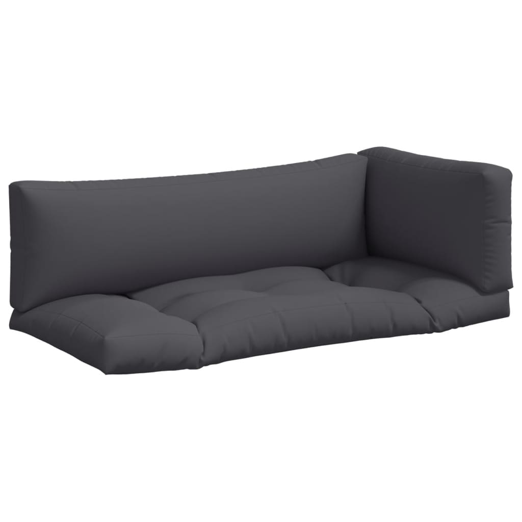 vidaXL Palettenkissen 3-tlg. Grau Stoff