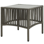 vidaXL Sonnenliegen 2 Stk. mit Tisch Poly Rattan Grau