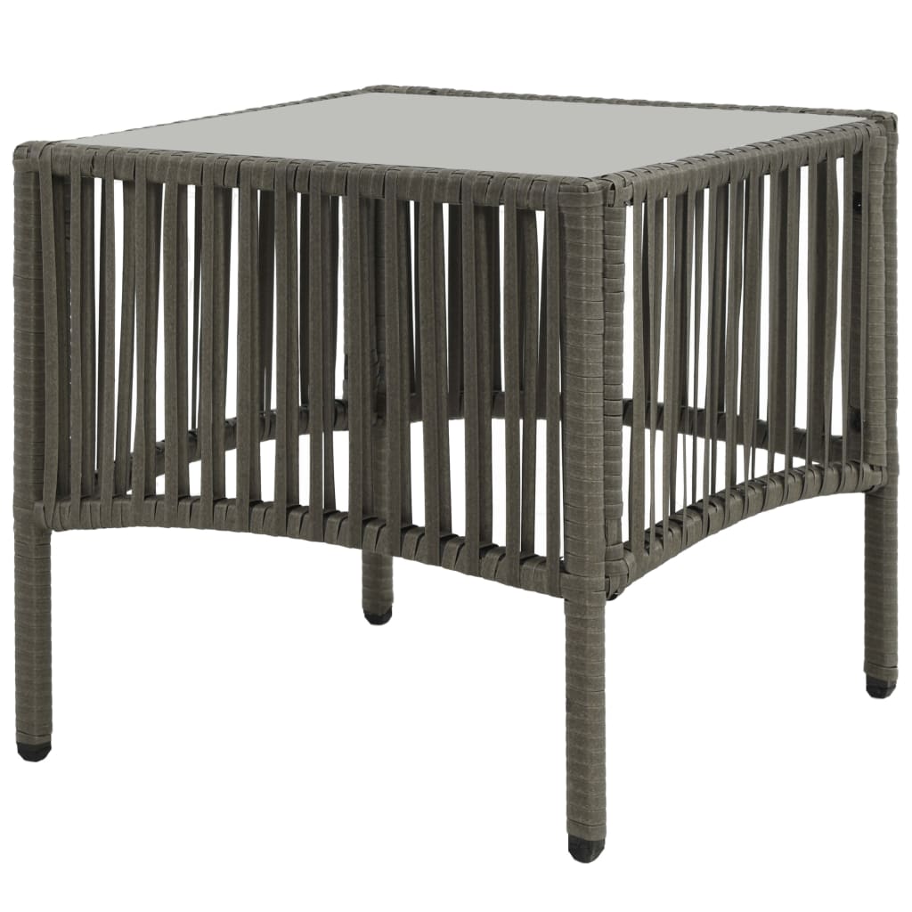 vidaXL Sonnenliegen 2 Stk. mit Tisch Poly Rattan Grau