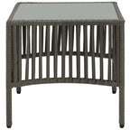 vidaXL Sonnenliegen 2 Stk. mit Tisch Poly Rattan Grau