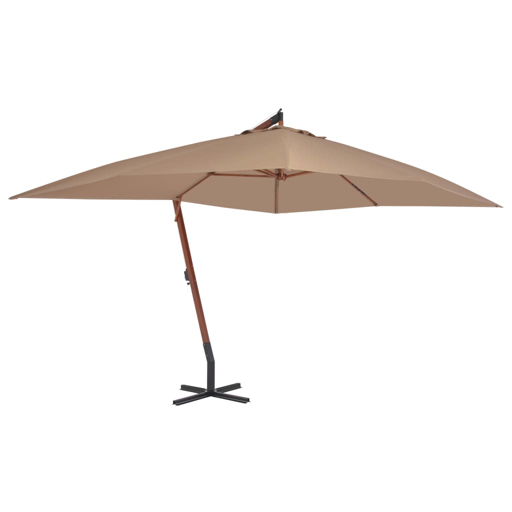vidaXL Ampelschirm mit Holz-Mast 400x300 cm Anthrazit