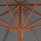 vidaXL Sonnenschirm mit Holz-Mast 300 cm Anthrazit