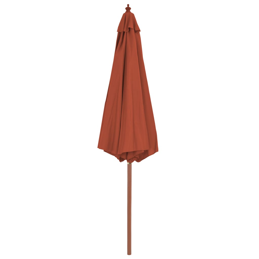 vidaXL Sonnenschirm mit Holz-Mast 300 cm Terrakotta