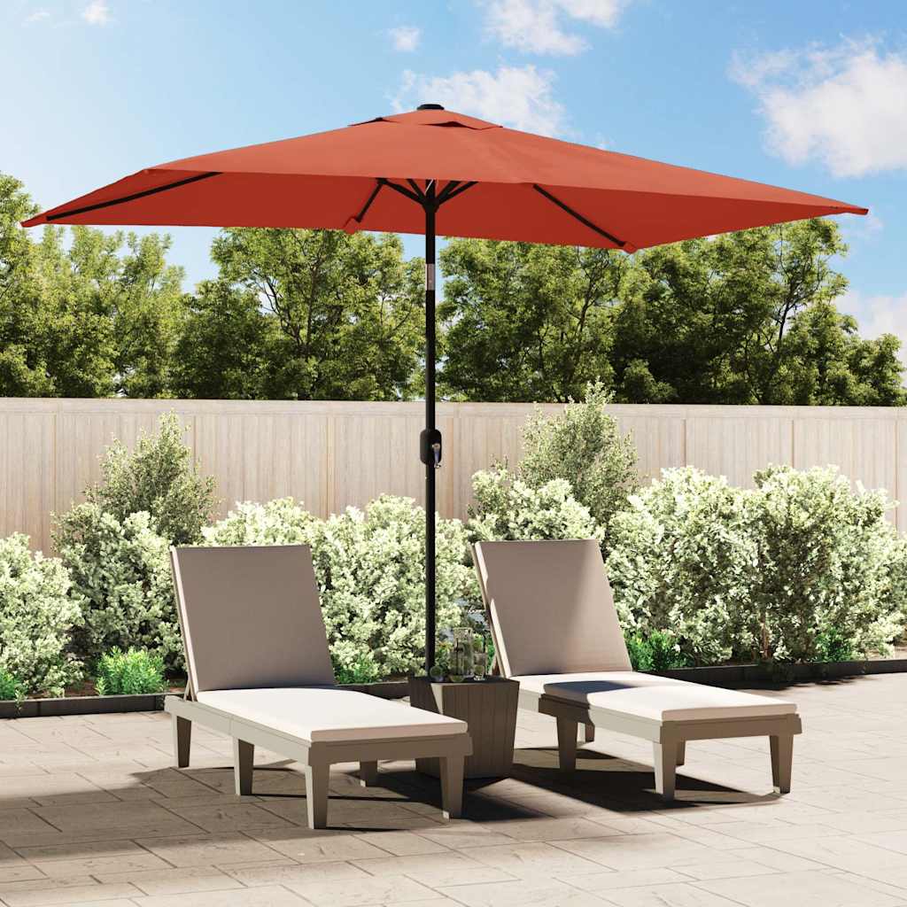 vidaXL Sonnenschirm mit Metall-Mast 300x200 cm Terrakotta