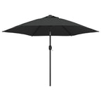 vidaXL Sonnenschirm mit LED-Leuchten und Stahlmast 300 cm Anthrazit