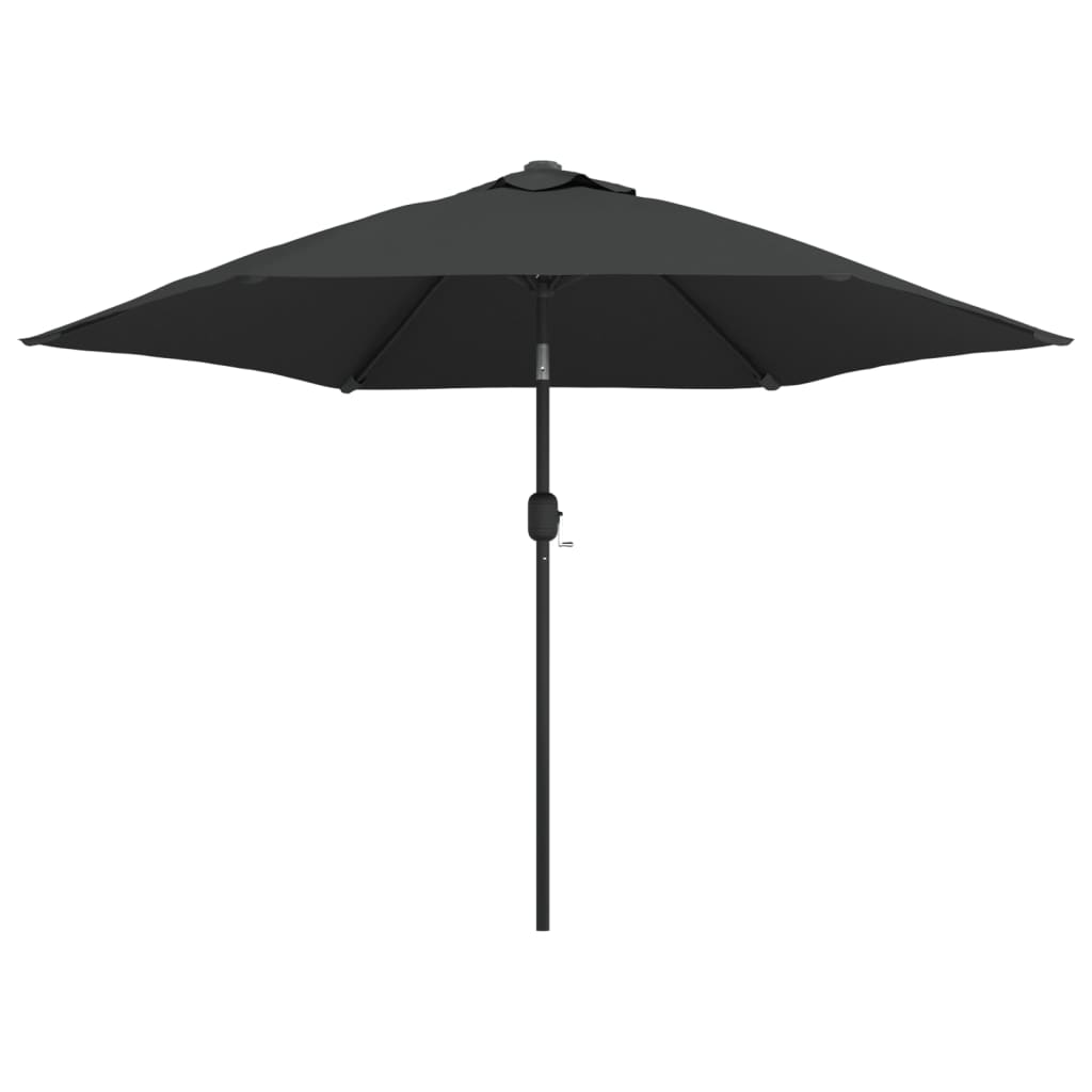 vidaXL Sonnenschirm mit LED-Leuchten und Stahlmast 300 cm Anthrazit