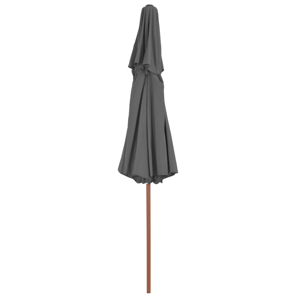 vidaXL Sonnenschirm mit Entlüftung und Holz-Mast 270 cm Anthrazit