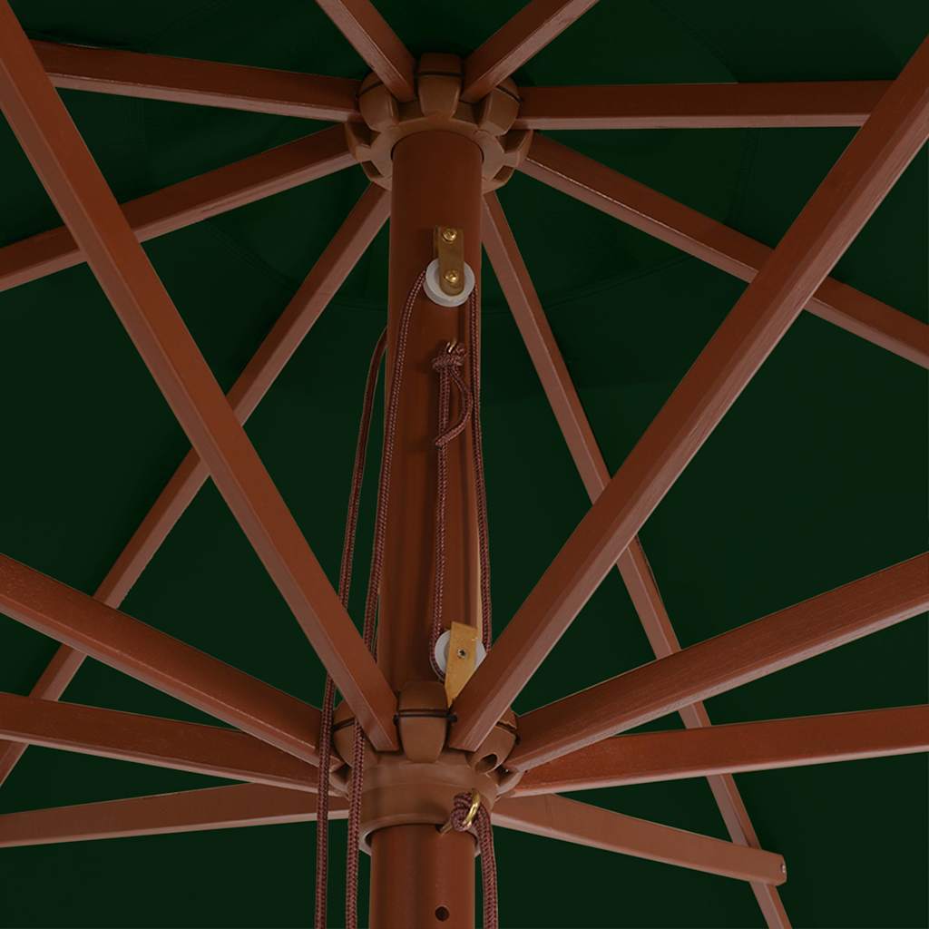 vidaXL Sonnenschirm mit Holzmast 350 cm Grün