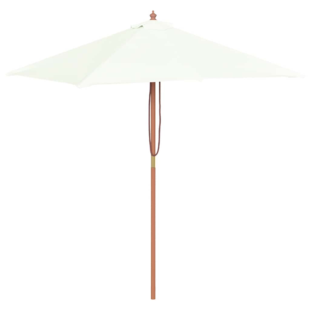 vidaXL Sonnenschirm mit Holz-Mast 150x200 cm Sandweiß