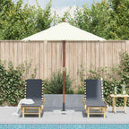 vidaXL Sonnenschirm mit Holz-Mast 150x200 cm Sandweiß