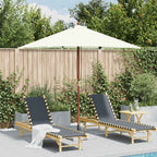 vidaXL Sonnenschirm mit Holz-Mast 150x200 cm Sandweiß