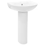vidaXL Freistehendes Waschbecken mit Säule Keramik Weiß 520x440x190 mm