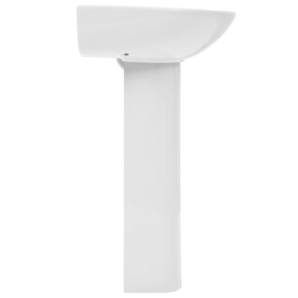 vidaXL Freistehendes Waschbecken mit Säule Keramik Weiß 520x440x190 mm