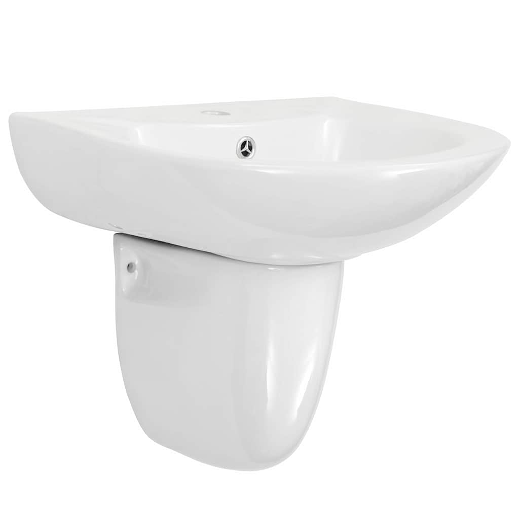 vidaXL Waschbecken Weiß 52 x 45 x 49 cm Glasierte Keramik