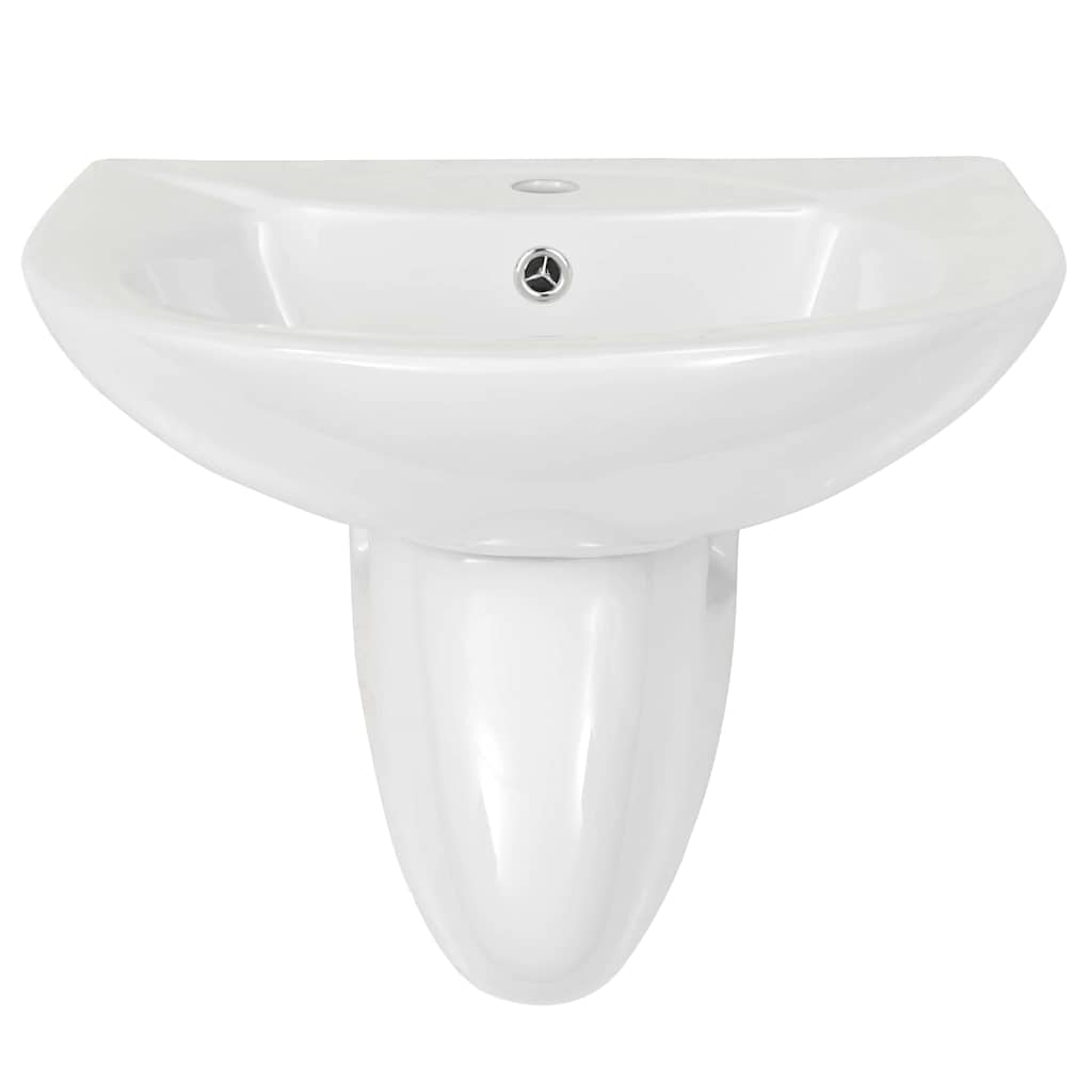 vidaXL Waschbecken Weiß 52 x 45 x 49 cm Glasierte Keramik