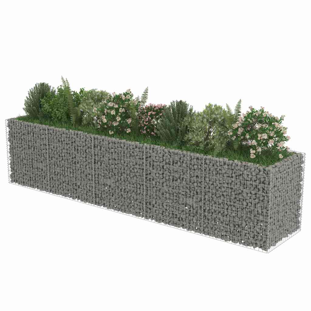vidaXL Gabionen-Hochbeet Verzinkter Stahl 450×90×100 cm