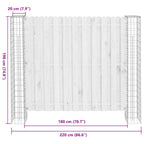 vidaXL Zaunpfosten 2 pcs Silber 20 x 20 x 190 cm Metall