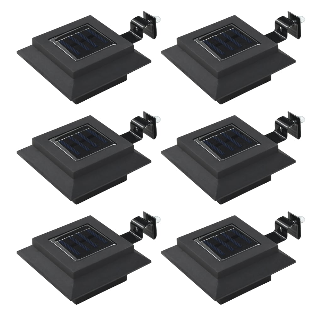 vidaXL Outdoor Solarleuchten 6 Stück LED Quadratisch 12 cm Schwarz