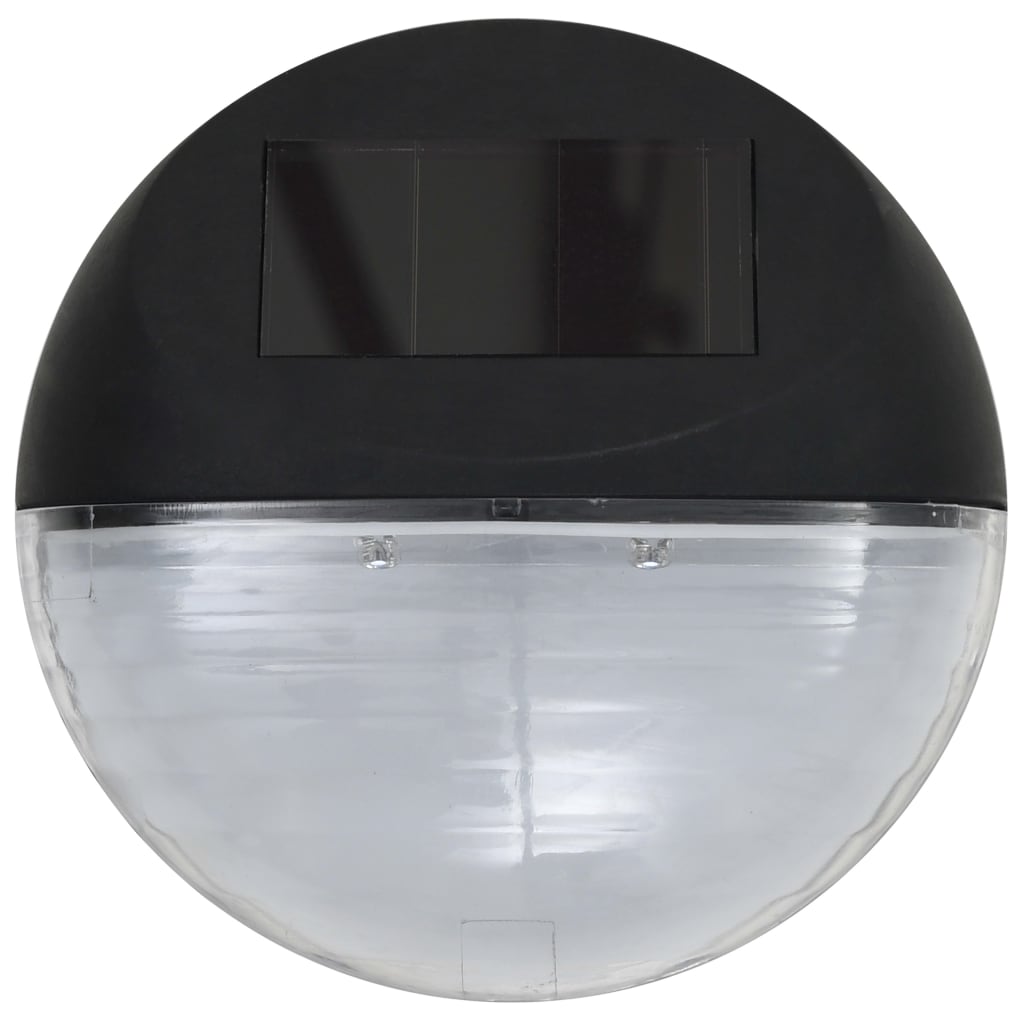 vidaXL Outdoor Solar-Wandleuchten LED 12 Stk. Rund Schwarz