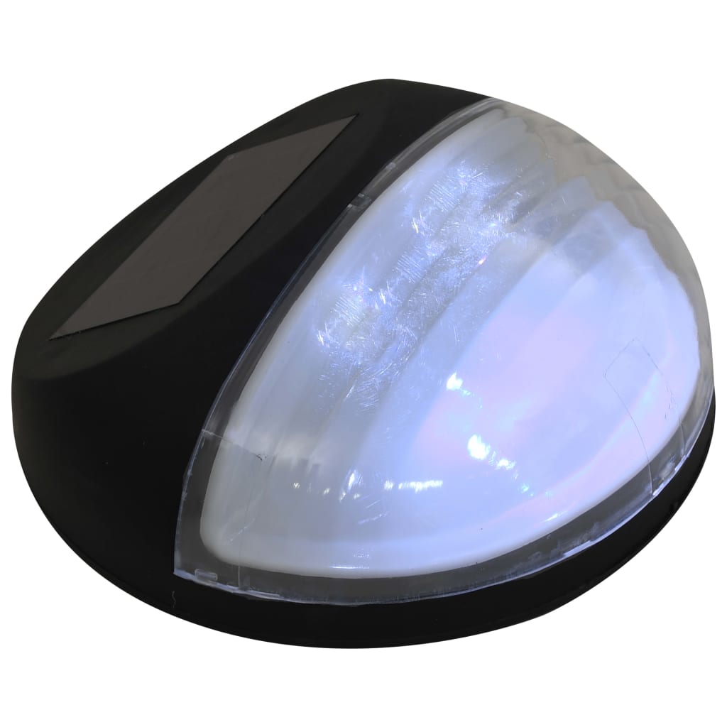 vidaXL Outdoor Solar-Wandleuchten LED 12 Stk. Rund Schwarz
