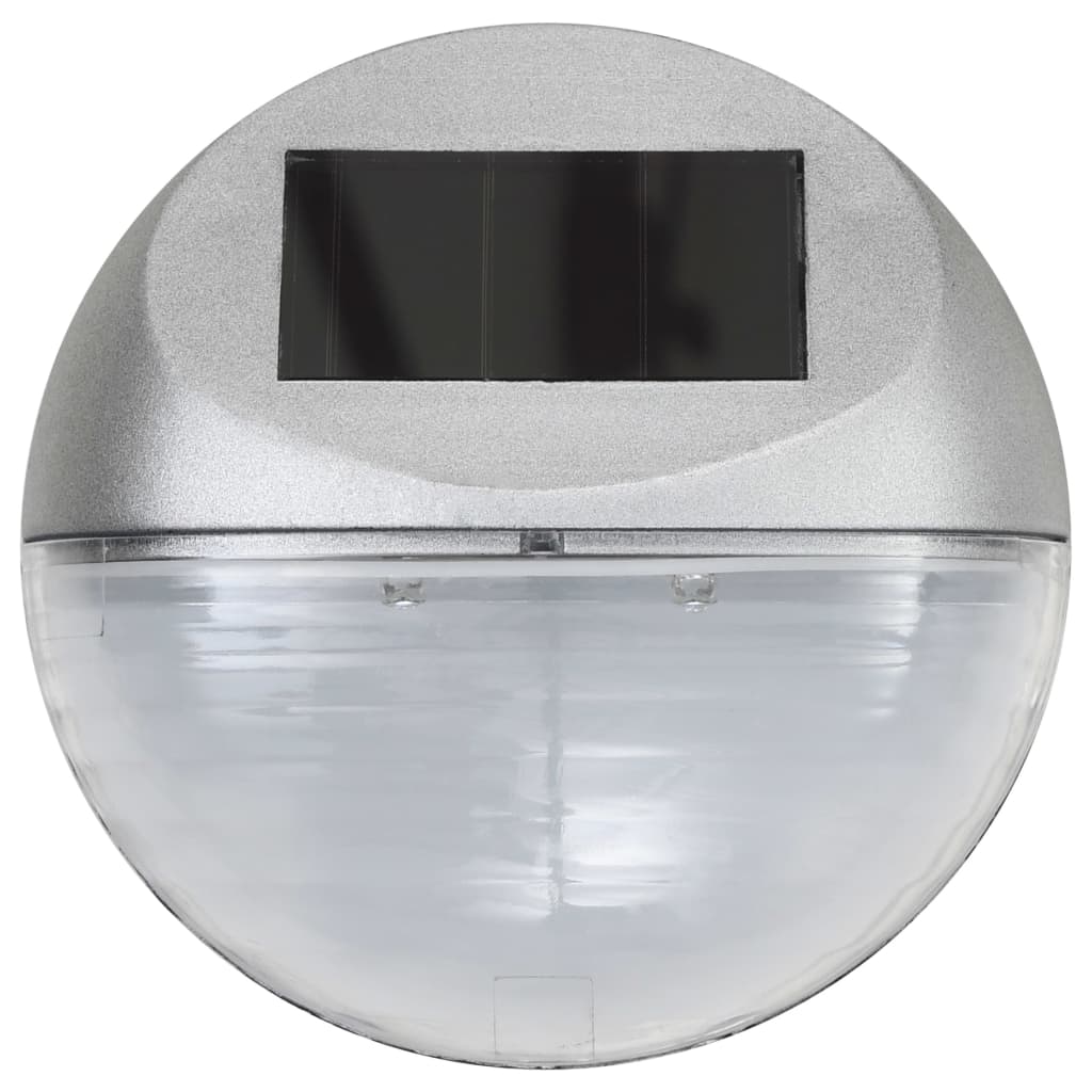 vidaXL Outdoor Solar-Wandleuchten LED 12 Stk. Rund Silbern