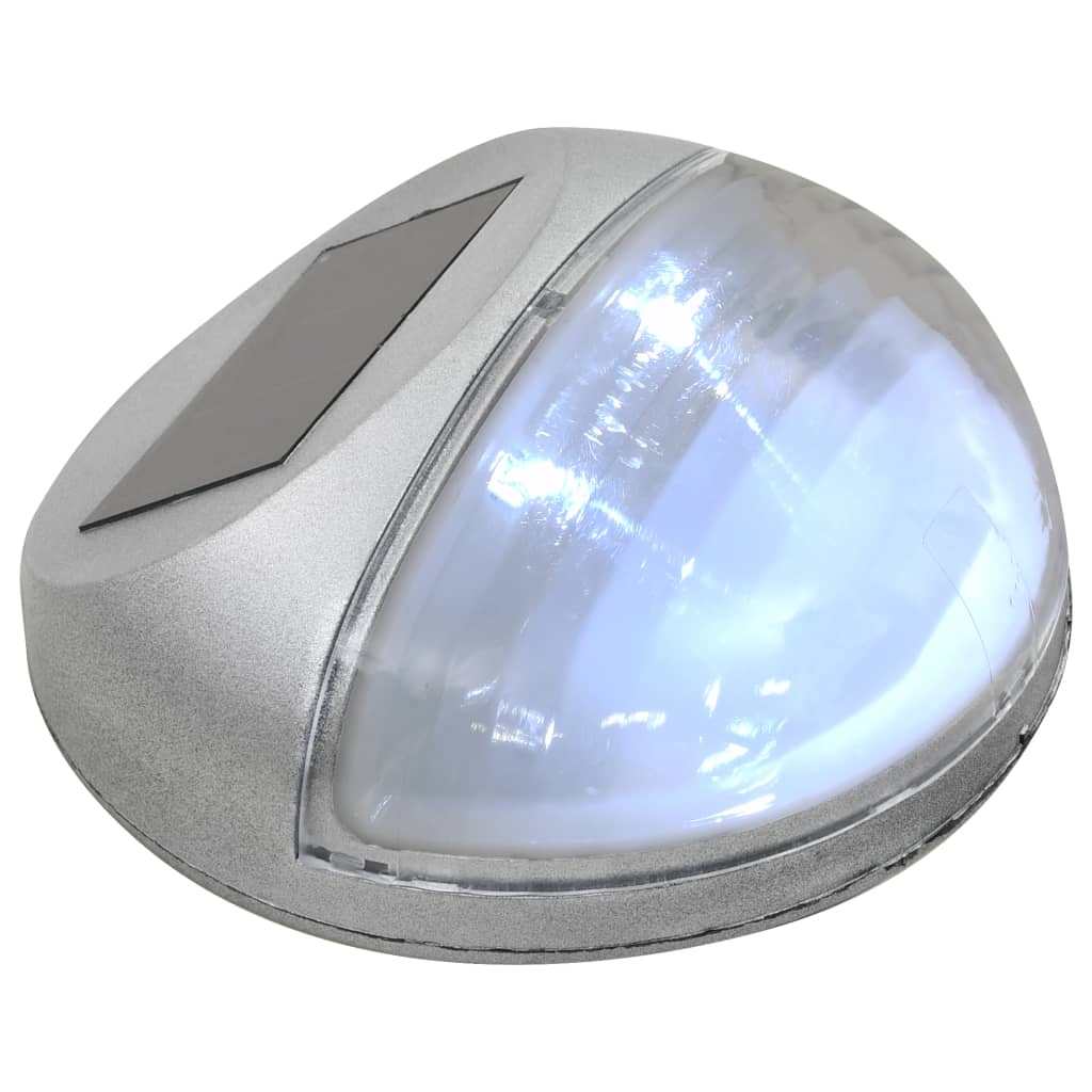 vidaXL Outdoor Solar-Wandleuchten LED 12 Stk. Rund Silbern