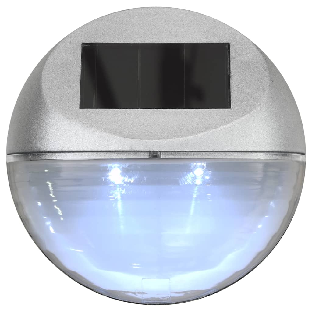 vidaXL Outdoor Solar-Wandleuchten LED 12 Stk. Rund Silbern