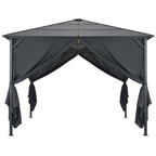 vidaXL Gartenpavillon mit Vorhang Aluminium 3×3 m Schwarz