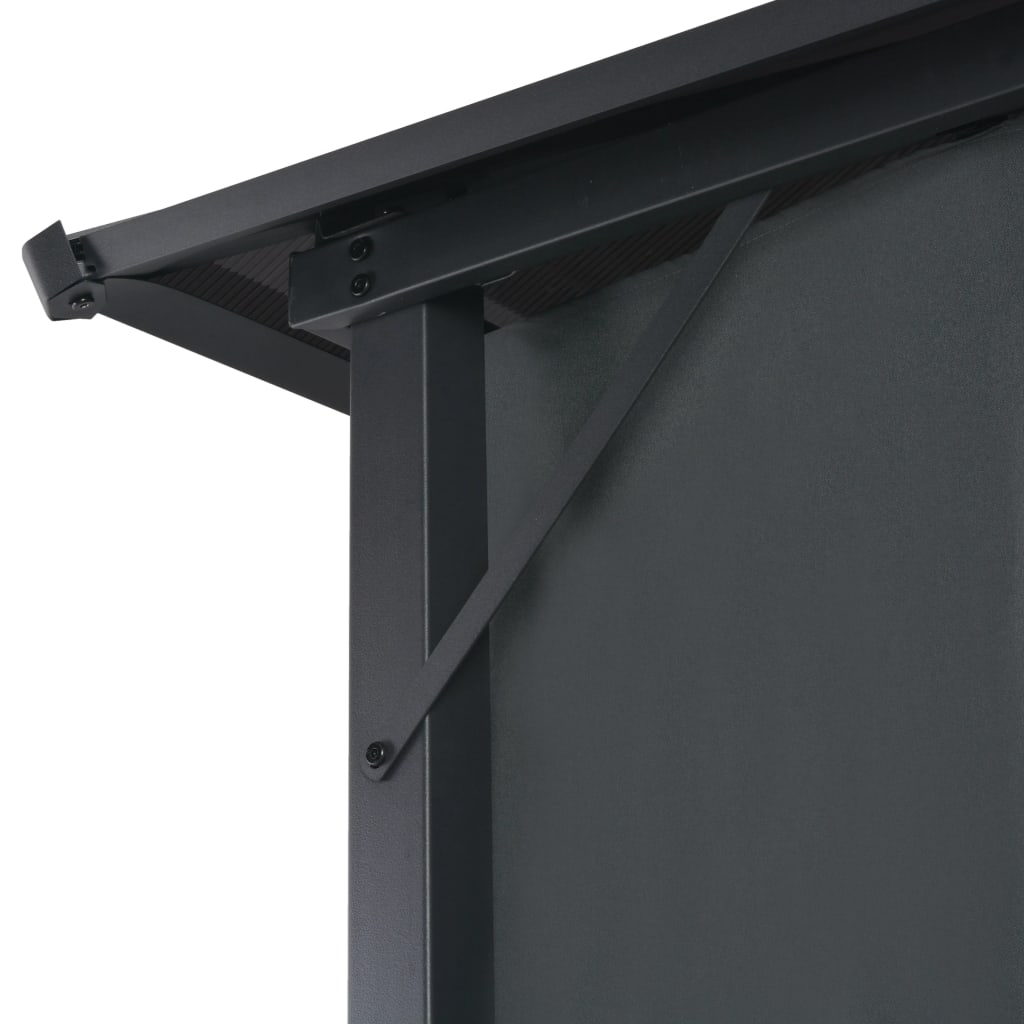 vidaXL Gartenpavillon mit Vorhang Aluminium 3×3 m Schwarz