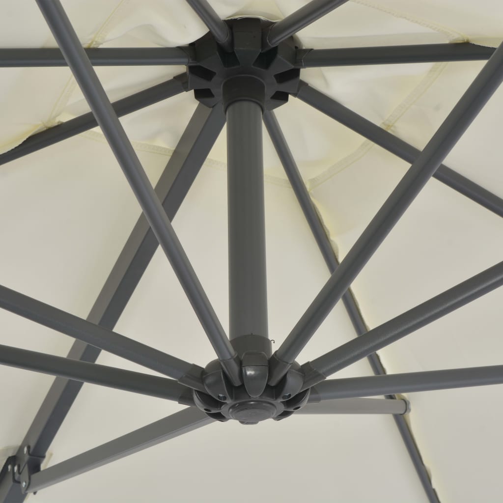 vidaXL Ampelschirm mit Stahl-Mast 250x250 cm Sandweiß