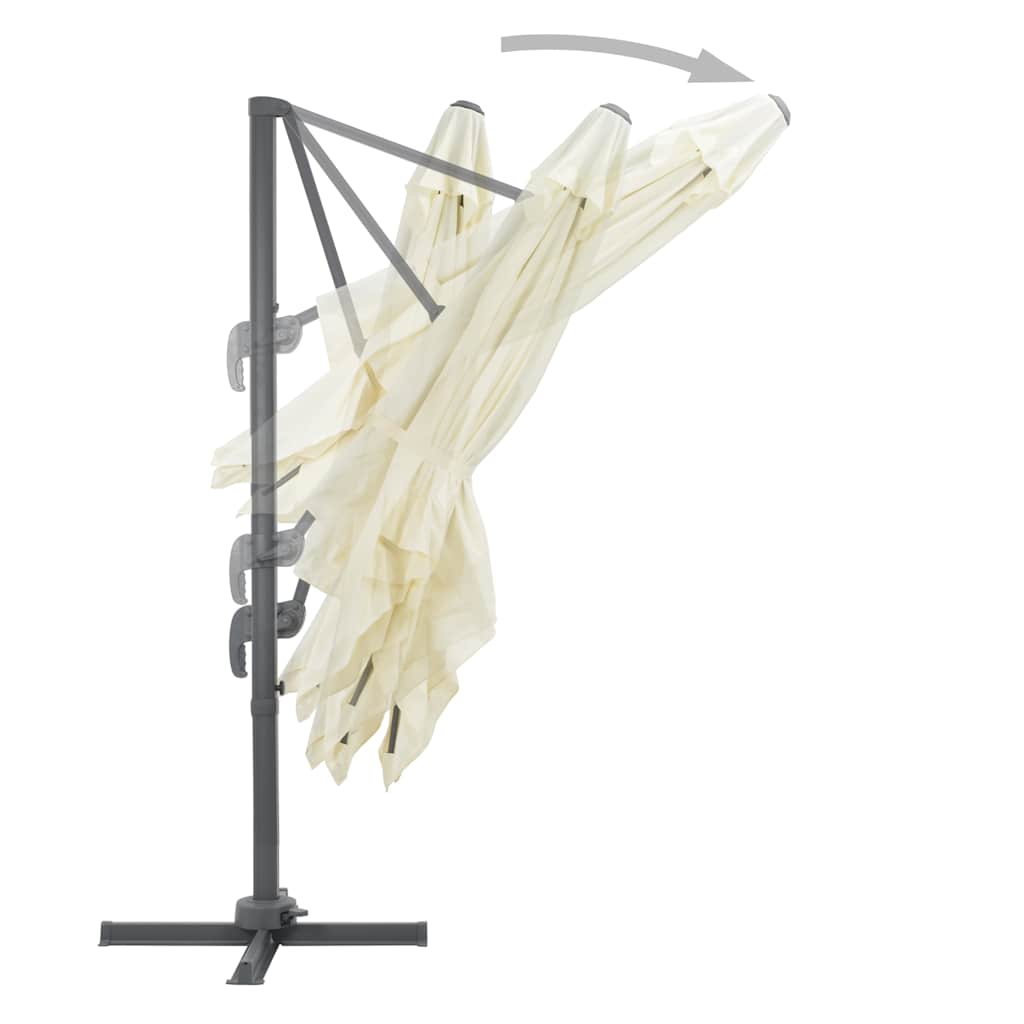 vidaXL Ampelschirm mit Aluminiummast 300 x 300 cm Sand
