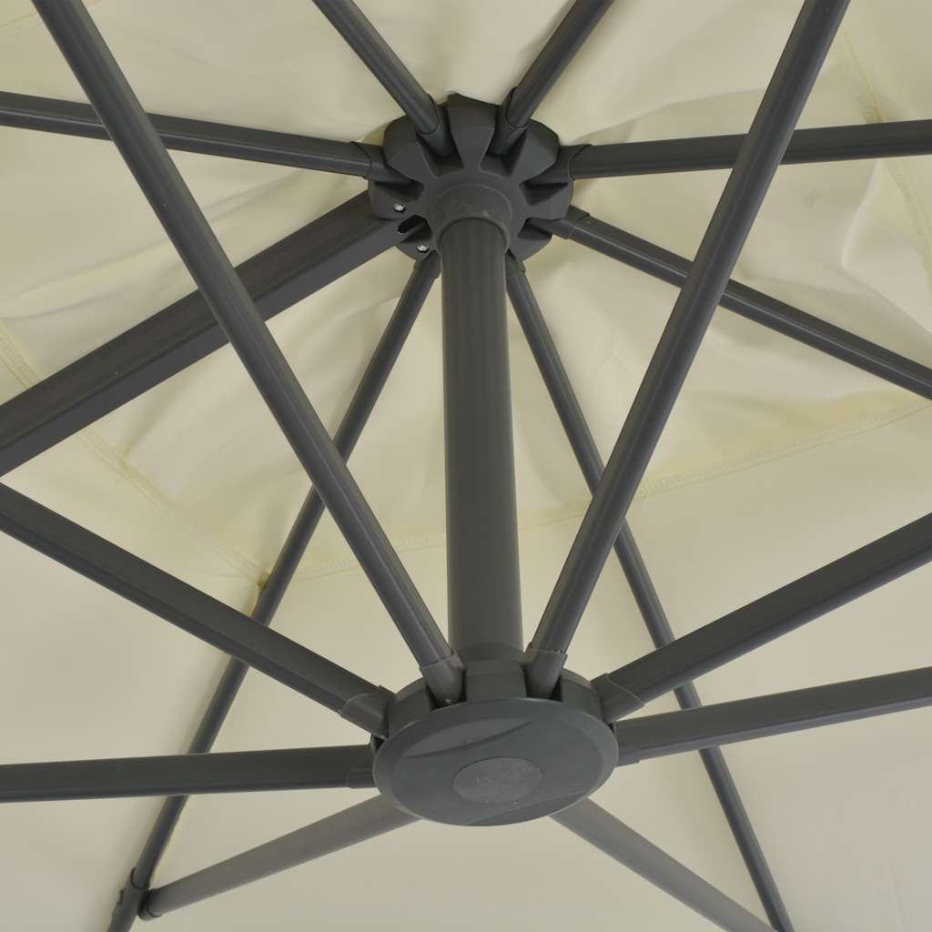 vidaXL Ampelschirm mit Aluminiummast 300 x 300 cm Sand