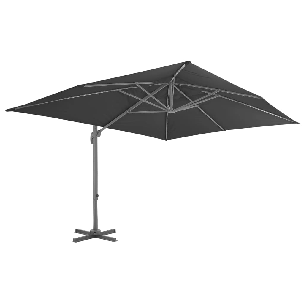 vidaXL Ampelschirm mit Aluminiummast 400 x 300 cm Anthrazit